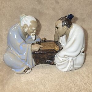SHIWAN Artistic Ceramic Factory Mudmen Playing Chess A Boardgame